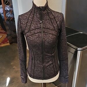 LULULEMON DEFINE JACKET LUON SUITED JACQUARD BLACK WHITE SIZE 4